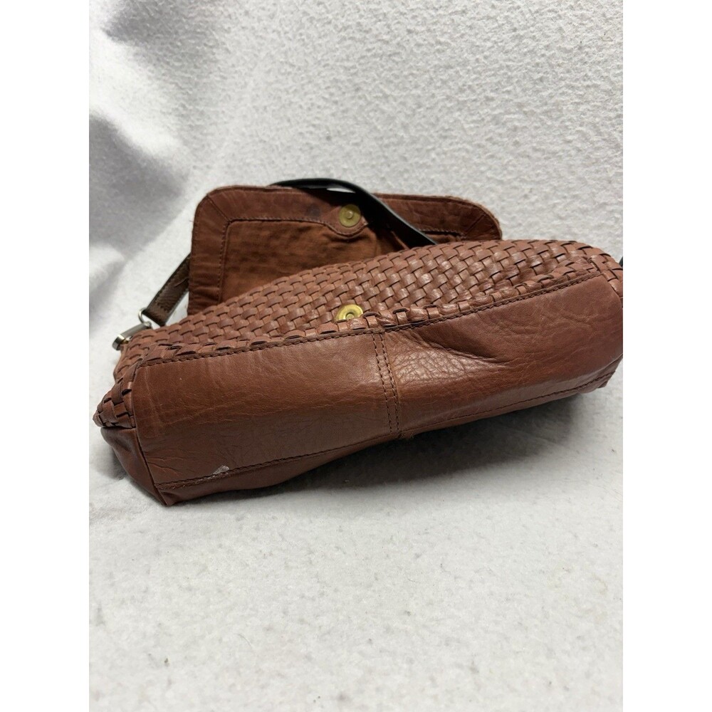 American Leather Co. Purse Heritage Leather Summers Woven Crossbody Bag Brown * - Picture 6 of 7